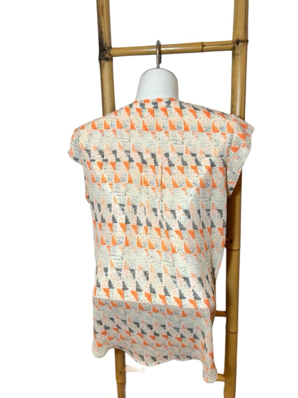 Pattern Orange Blouse - Size S - Picture 2 of 4